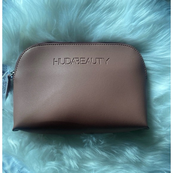 Huda Beauty‎ Brown Pleather Makeup Cosmetic Travel Bag - Picture 1 of 5